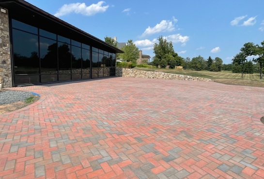 Paver driveway after construction