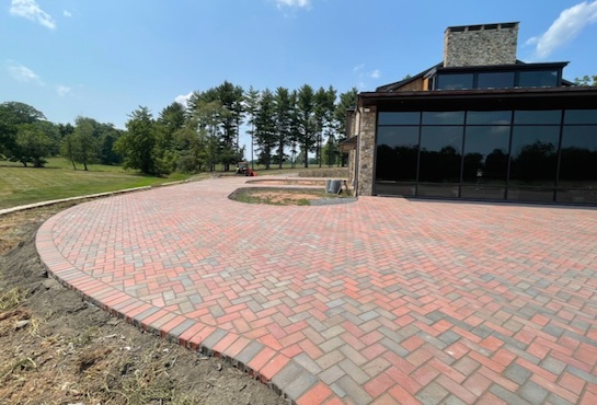 Paver driveway after construction