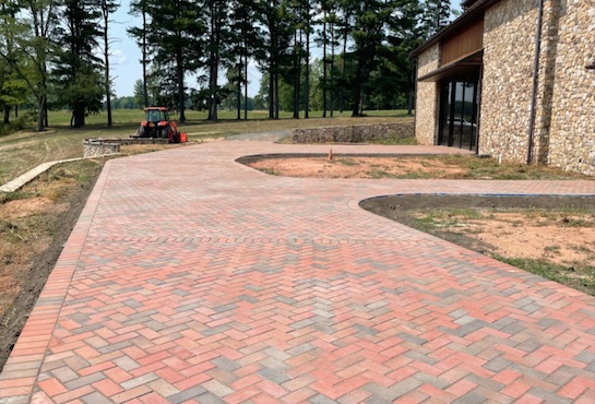 Paver driveway after construction