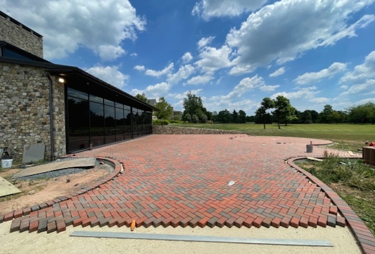 Paver driveway under construction